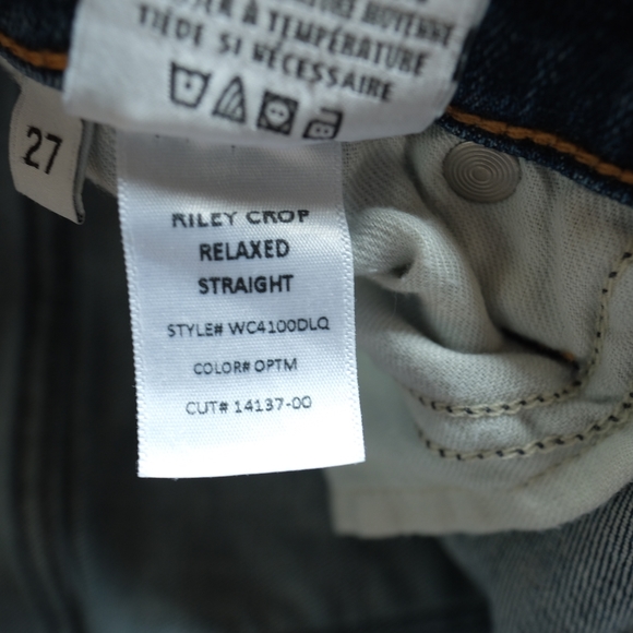 Hudson Riley Crop Relaxed Straight Jeans, Size 27 - Picture 8 of 8